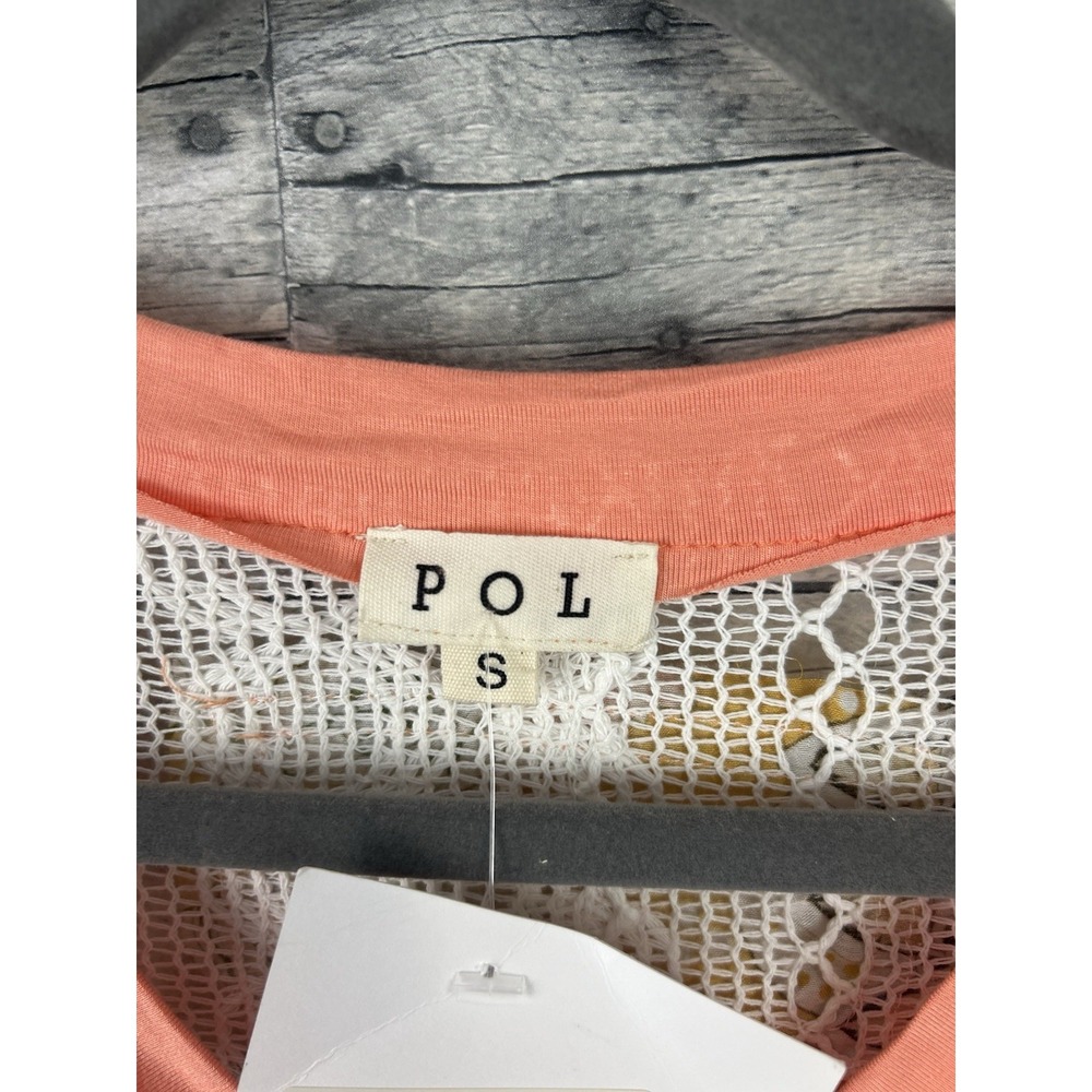 POL Women's Small Coral Short Sleeve Blouse - Picture 3 of 7